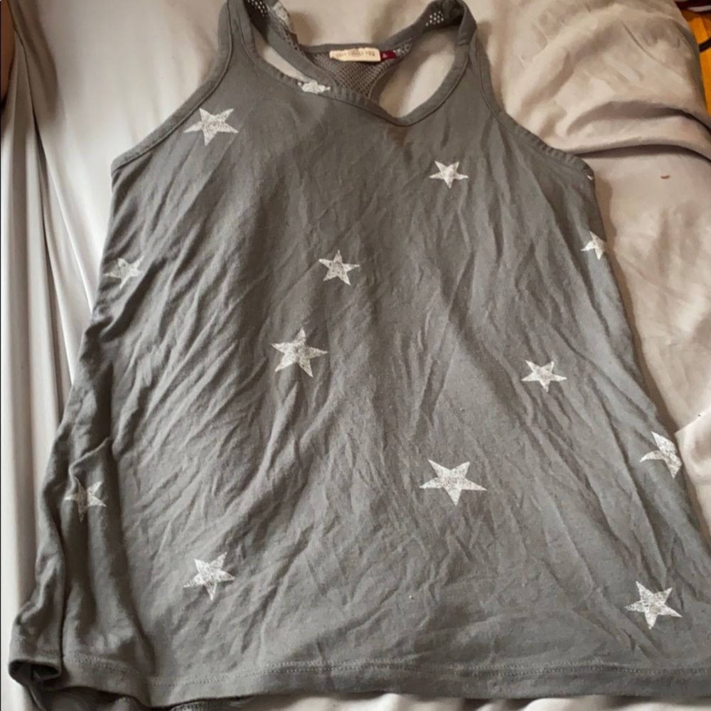 gray star racer back tank top
